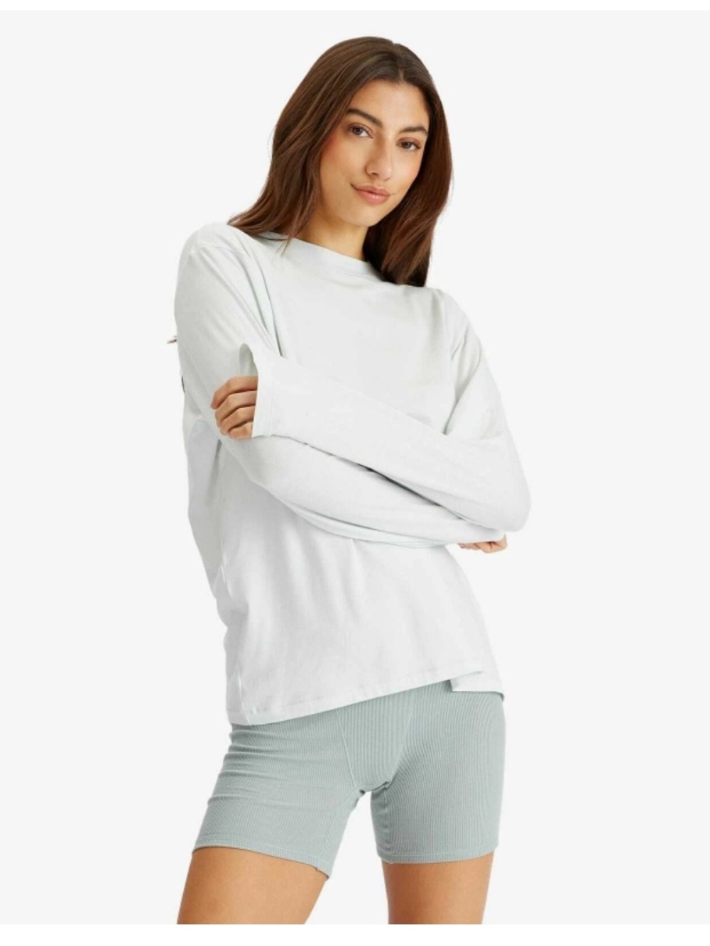 SKIMS Long-Sleeve boyfriend Tee in white